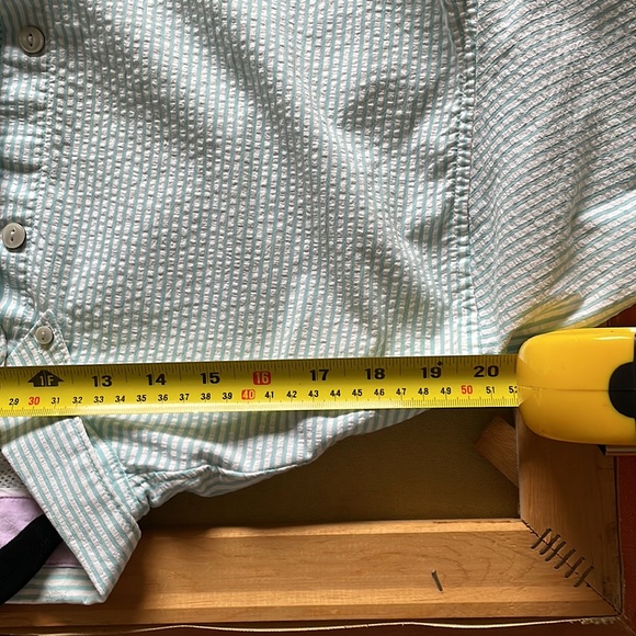 Columbia PFG Short-Sleeve Button Down, Blue Pinstripe - Size L - Picture 6 of 8